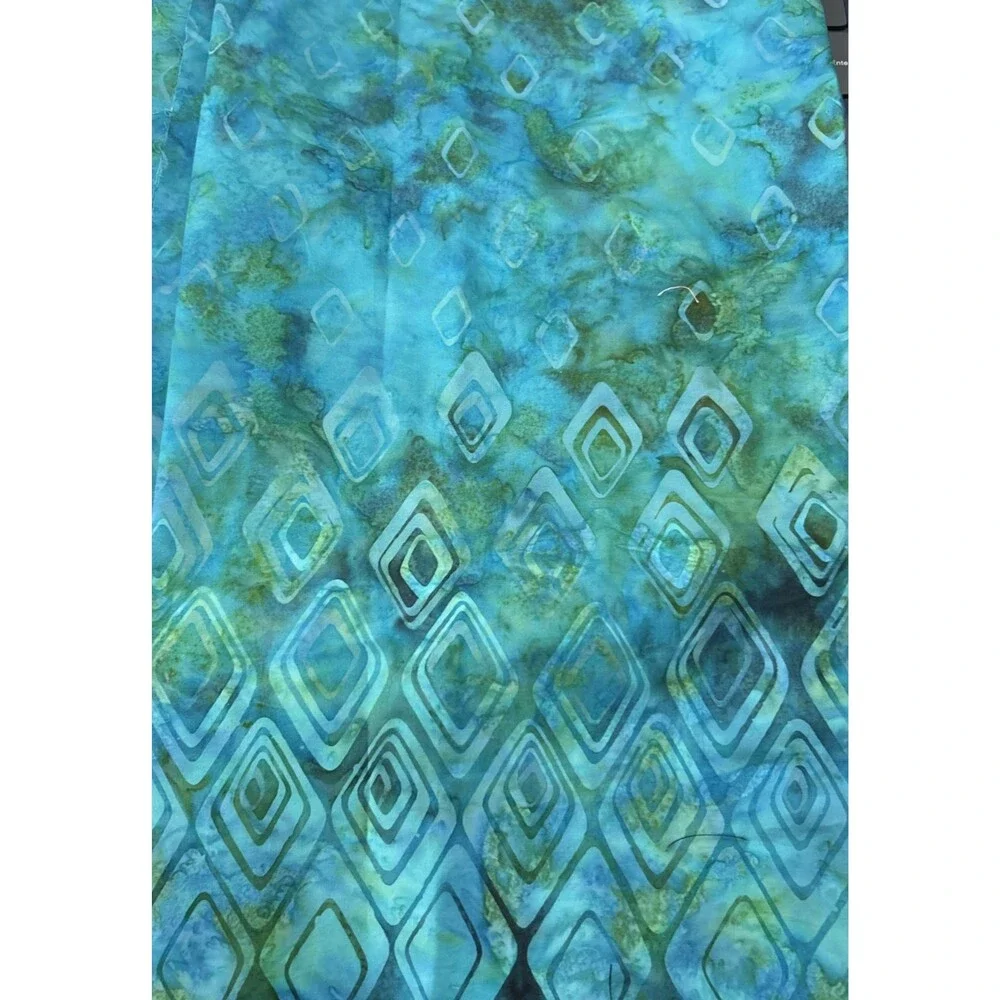 Shades Of Blue & Green Quilting Cotton Fabric Textile Art Lot 15 Pc